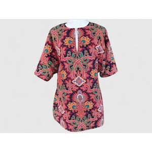 Vintage 60s Paisley Mandala Tunic Top One Size